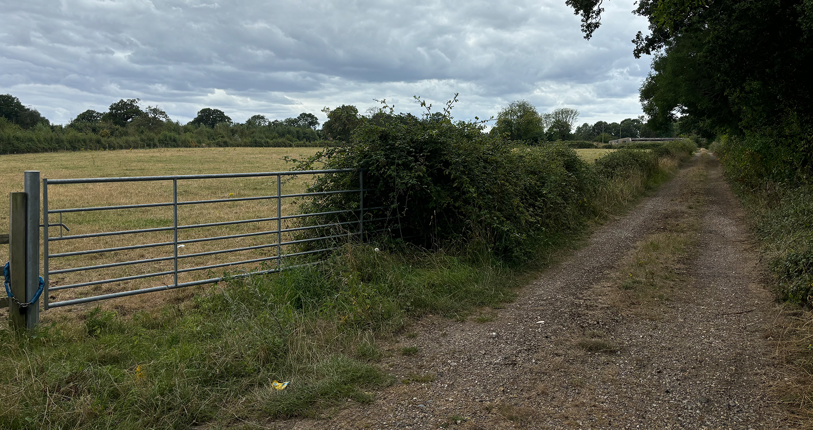 Existing site photo showing Land West of Hyde End Road